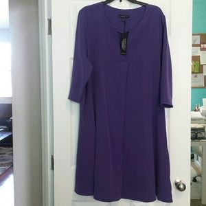 Purple 3/4 Quarter Sleeve Dress from Lane Bryant